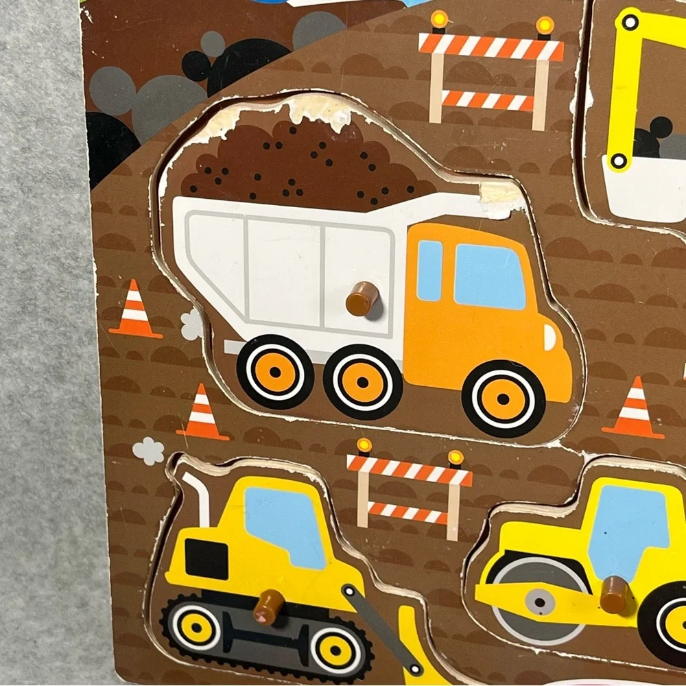 Melissa & Doug Wood Puzzles Transportation Construction Toddler Educational READ